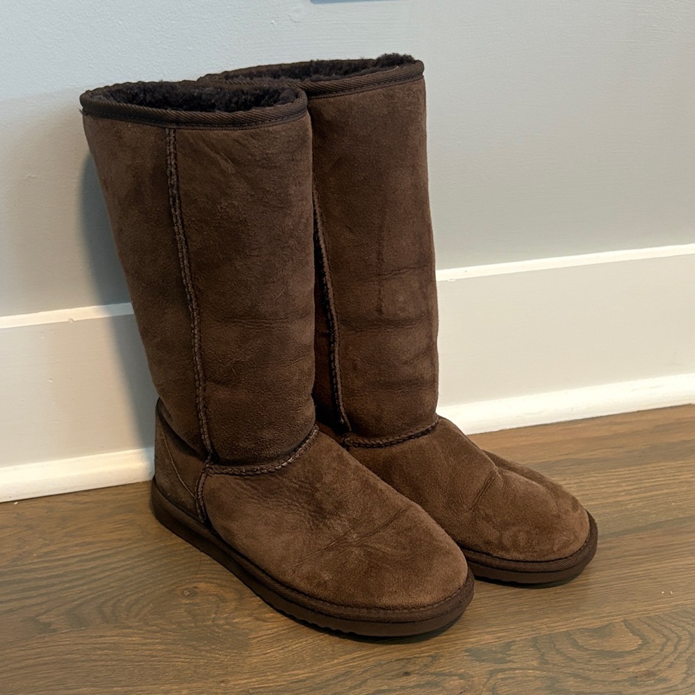 UGG Chocolate Brown Suede Tall Boots